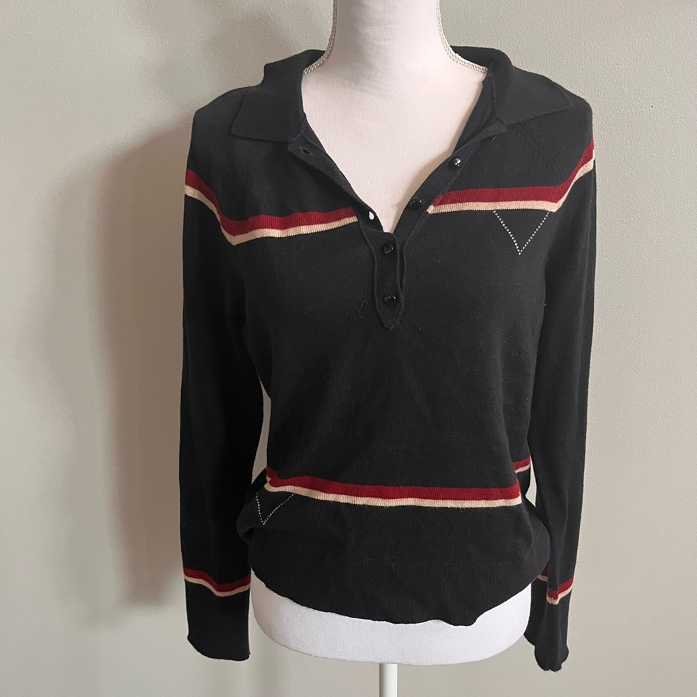 Women's Kenneth Cole Retro/Bintage Collared Sweater.‎ Size Large.